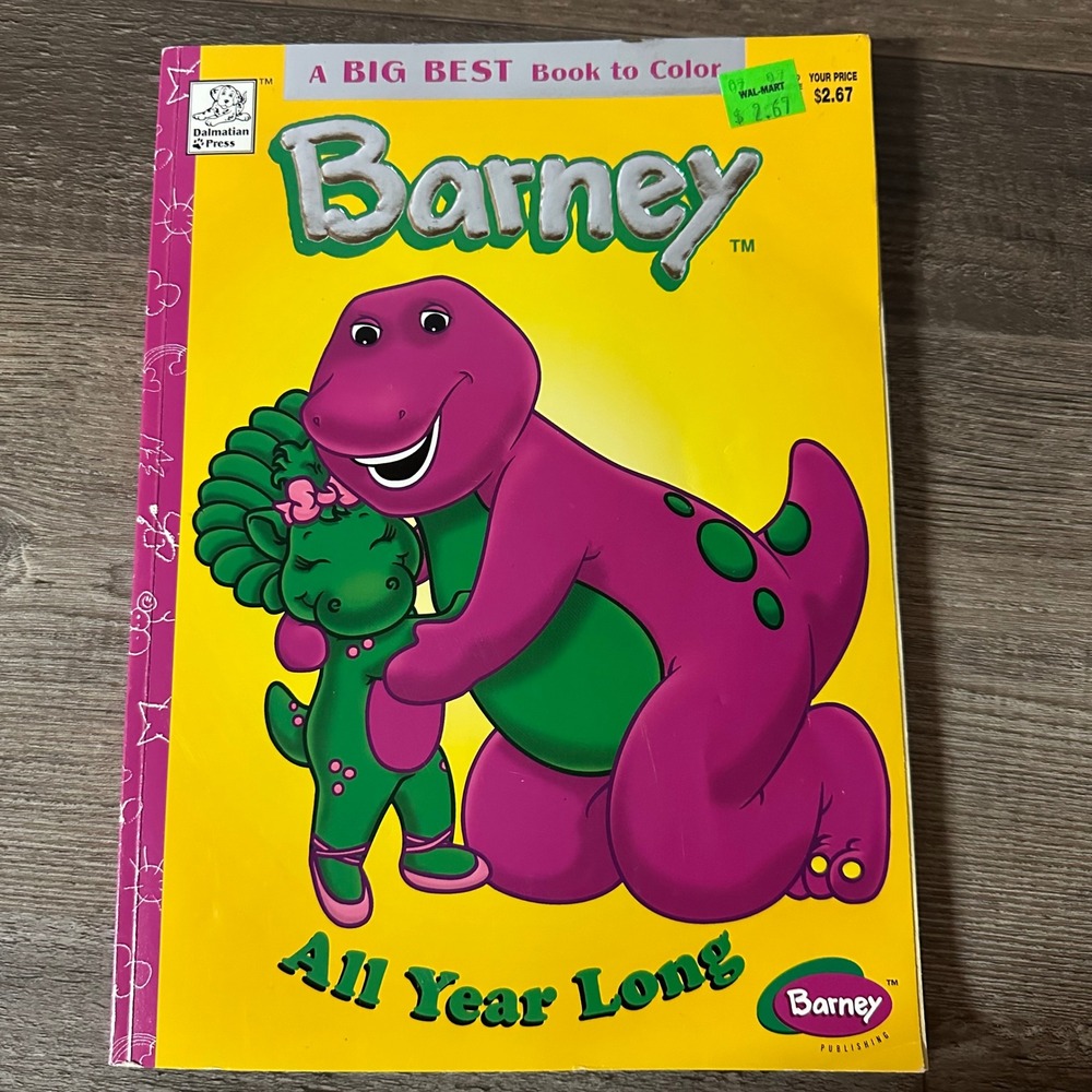 Vintage Barney and Friends Coloring Book Dalmatian Press Baby Bop 90s Kids